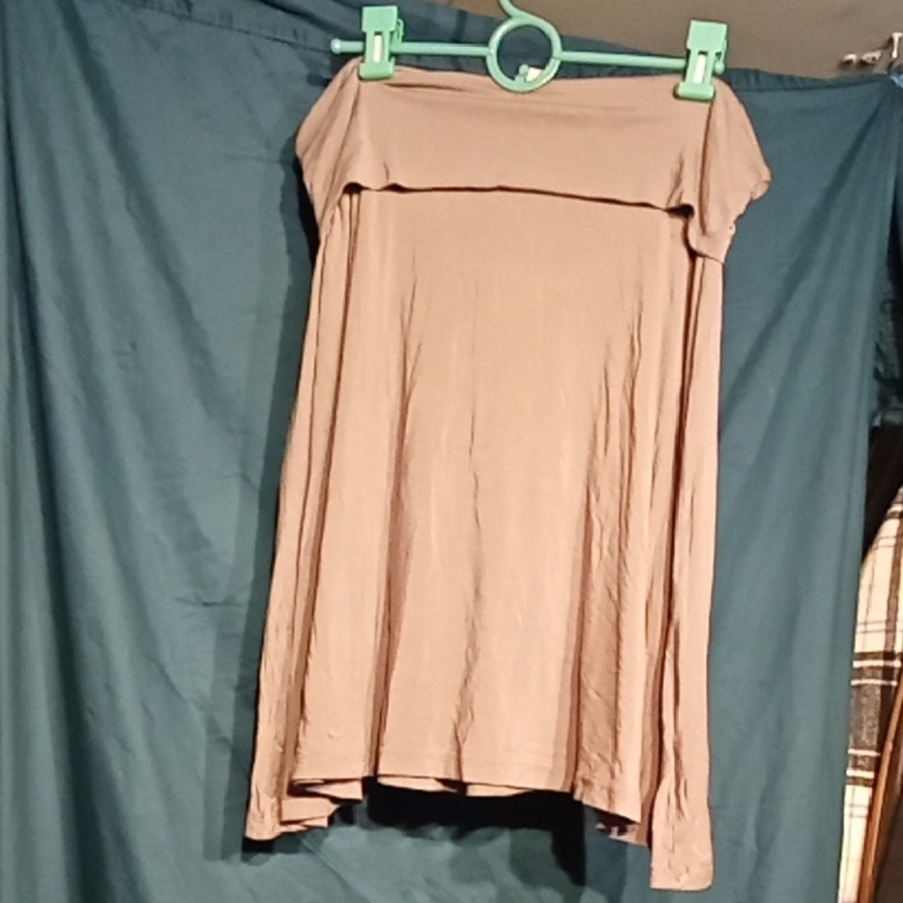 Popana A-line Midi Skirt Black and Tan Casual